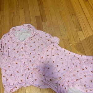 Pink Pajama Set with gingerbread Print